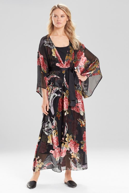 Velvet Burnout Robe - multi