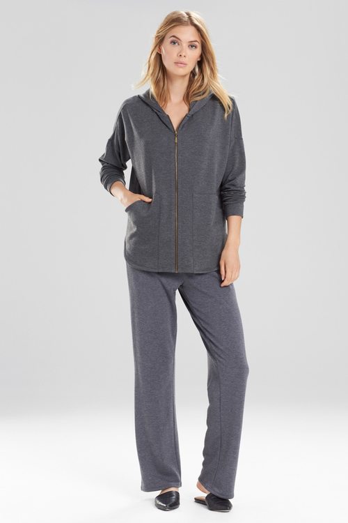 Brushed Knit Hoodie - anthracite