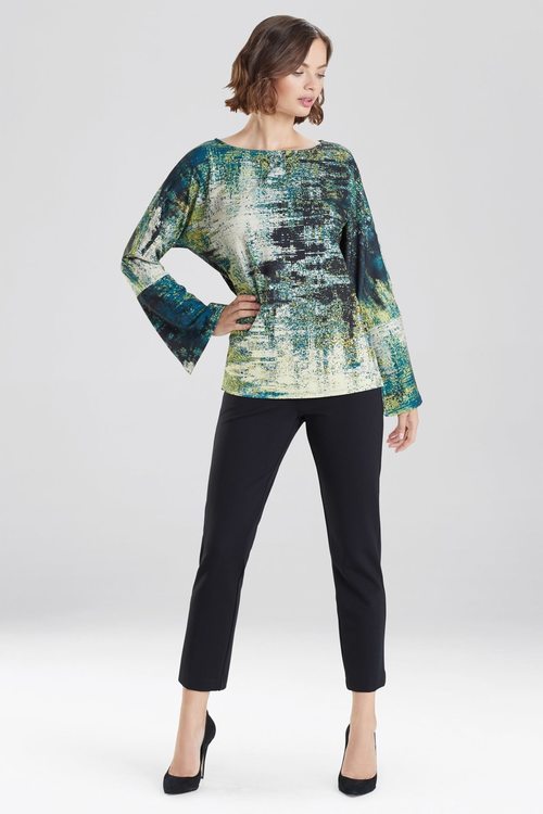 Abstract Tapestry Scuba Crepe Top