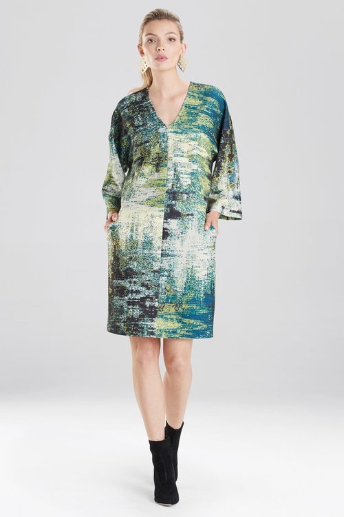 Abstract Tapestry Scuba Crepe Dress