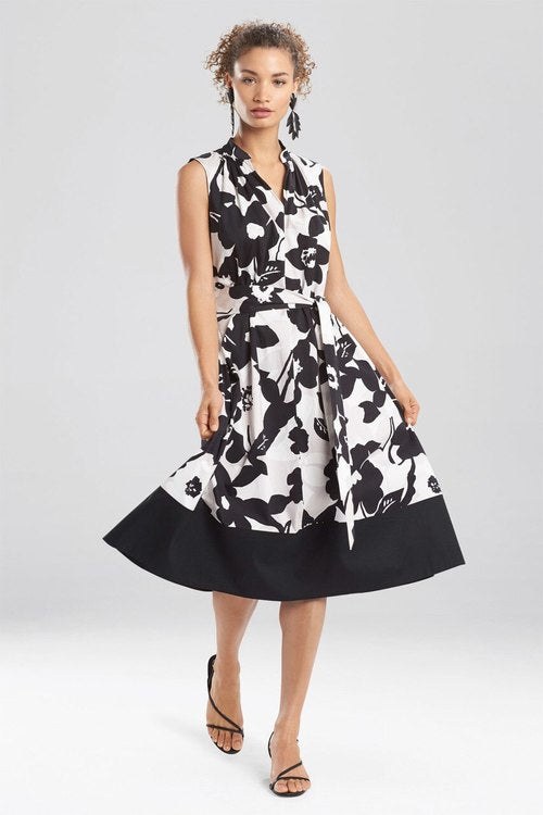 Anemone Garden Sleeveless Dress - Black