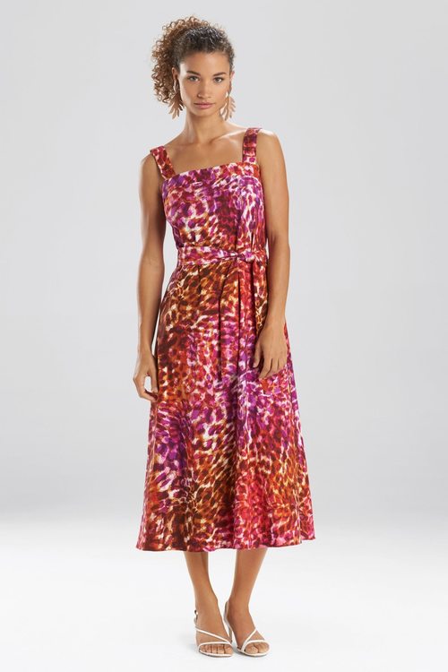 Ombre Animale - Cotton Poplin Sundress - fuchsia