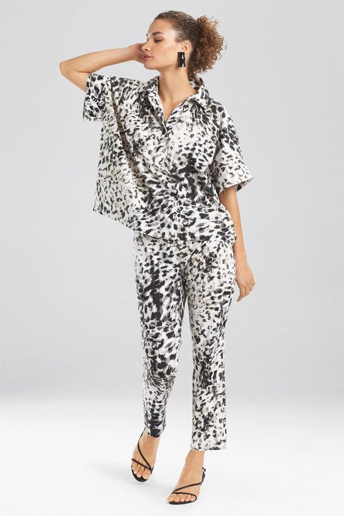 Ombre Animale - Cotton Poplin Top - Black