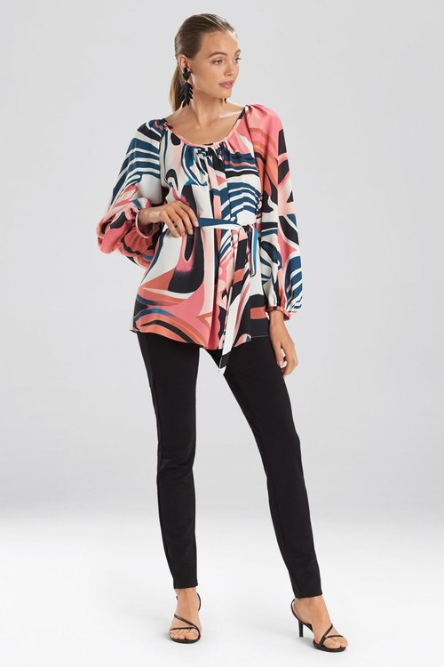 Papillon Peasant Blouse - pink multi