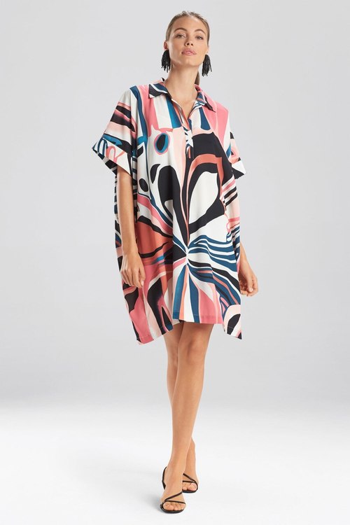 Papillon Caftan Dress - pink multi