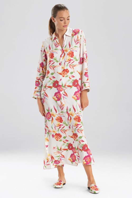 Seville Zip Slim Caftan - alabaster