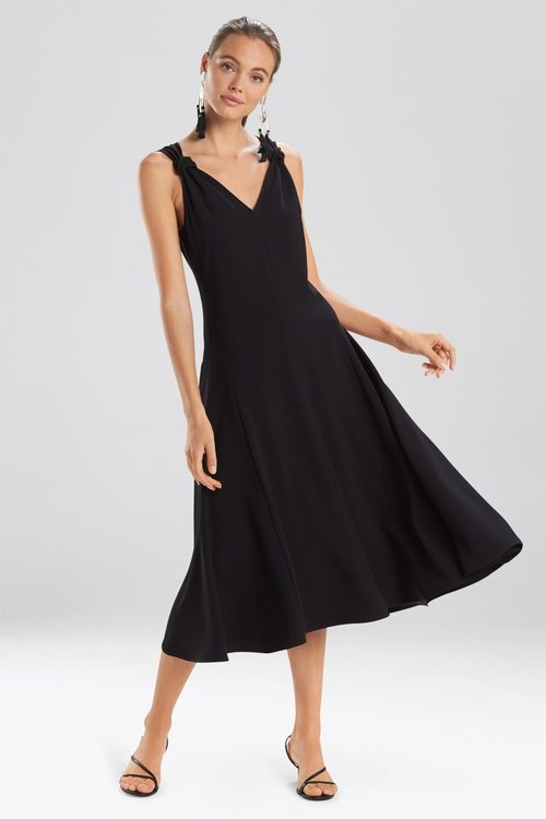 Solid Crepe Tank Dress - Black