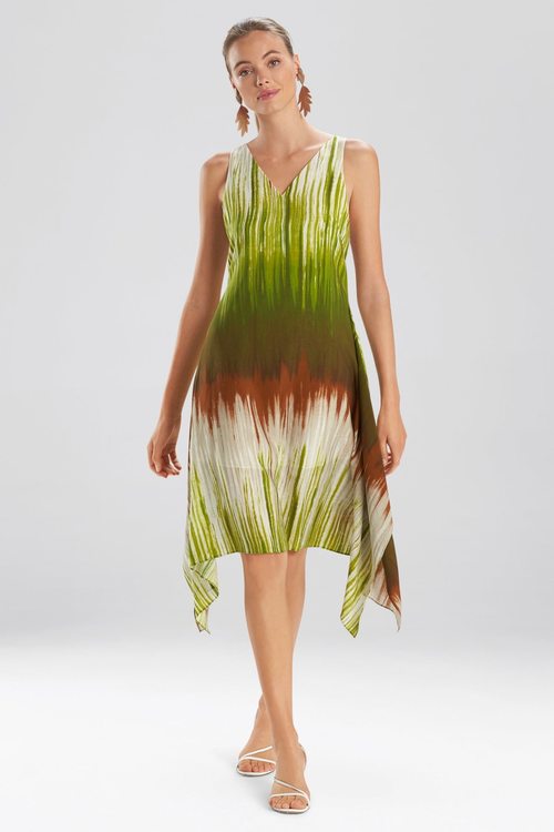 Painted Tie-Dye Tank Dress - olive