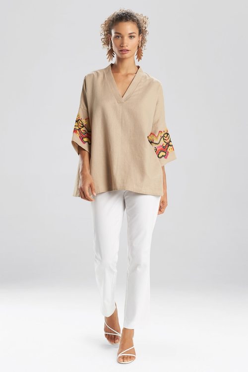 Solid Linen Kimono - beige
