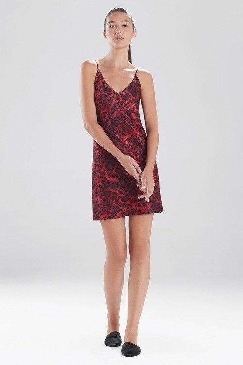 Cheetah Chemise - brocade red