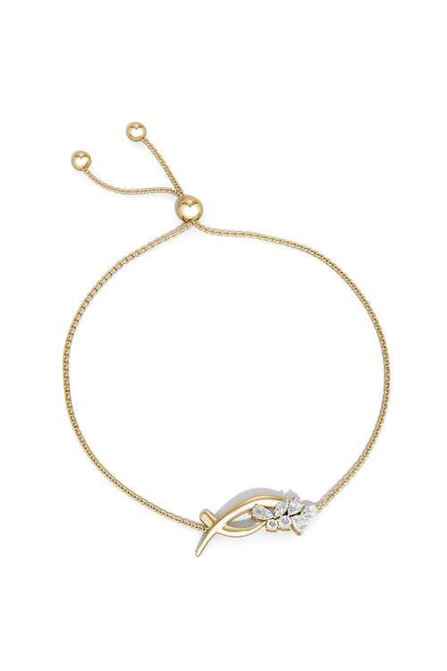 Sumi Stroke Diamond Bolo Bracelet - 14k yellow gold