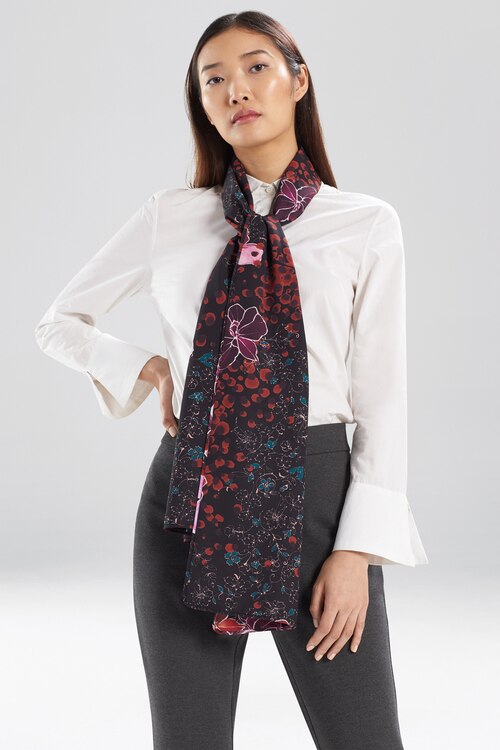 Leopard Orchid Scarf - black multi