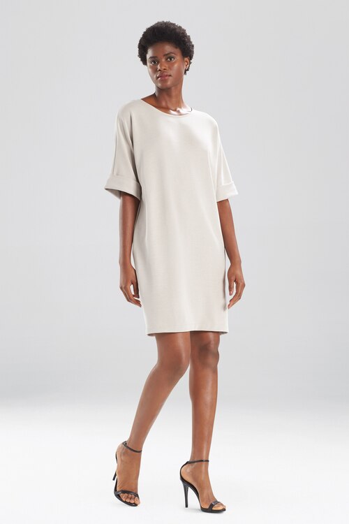Mia - Sanded Jersey T-Shirt Dress - sandstone