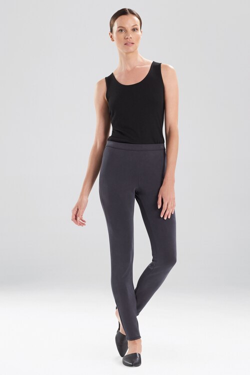 Mia - Sanded Jersey Pants - black sand