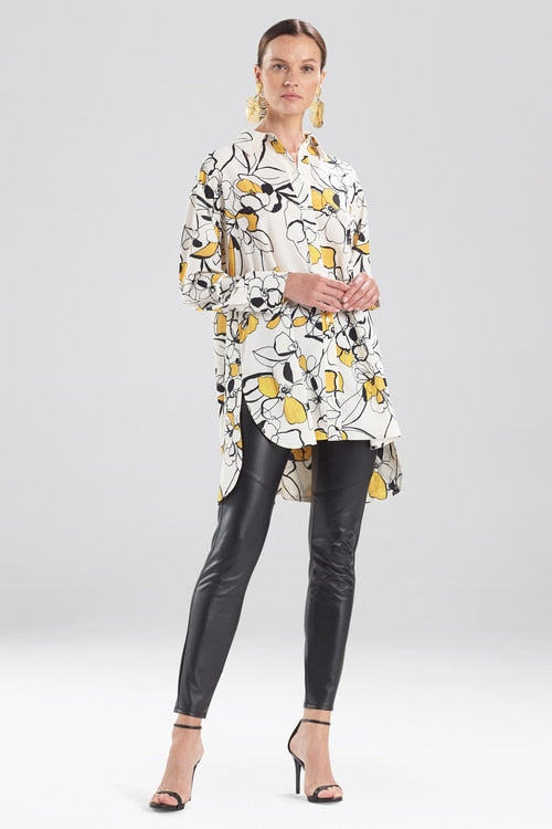 Ume Silky Soft Oversized Shirt - white multi