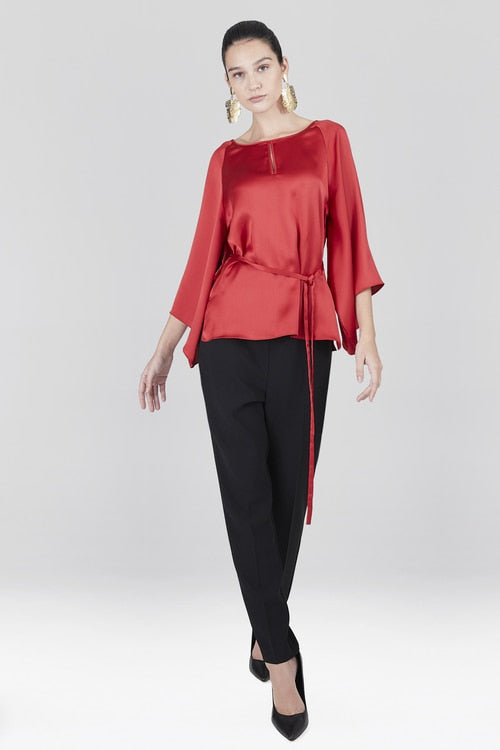 Solid Charmeuse Butterfly Top - red