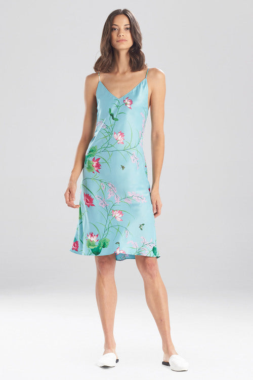 Lotus Garden Slip - aqua