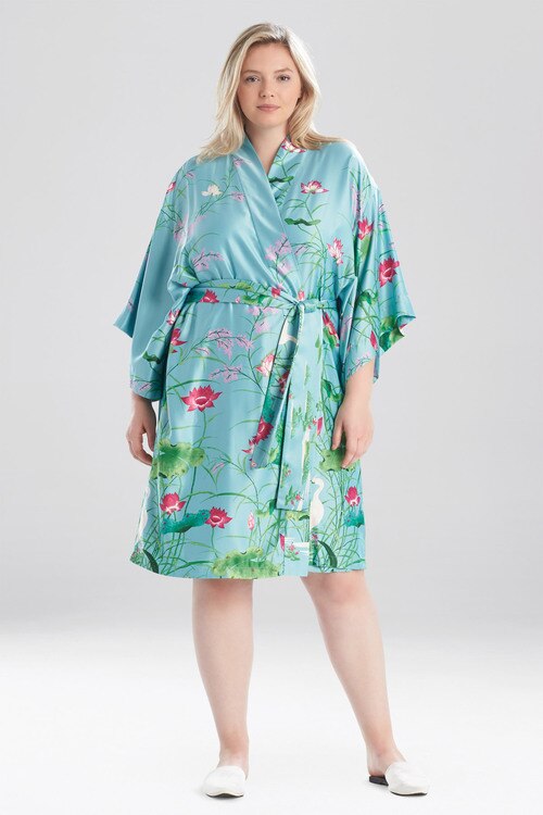 Lotus Garden Robe - aqua