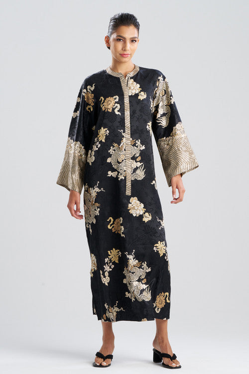 Imperial Dragon Jacquard Zip Caftan