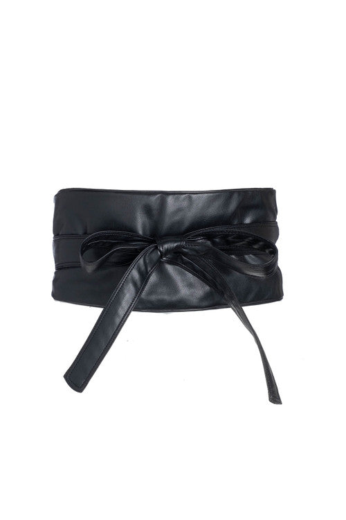 Vegan Luxe Lambskin Solid Obi Belt