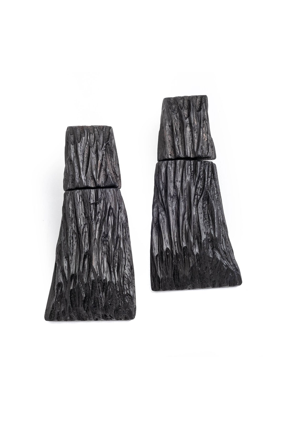 Acacia Wood Long Tiered Earrings