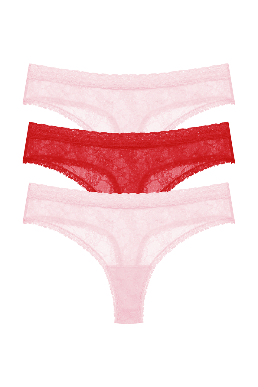 Bliss Allure One-Size Lace Thong 3-Pack