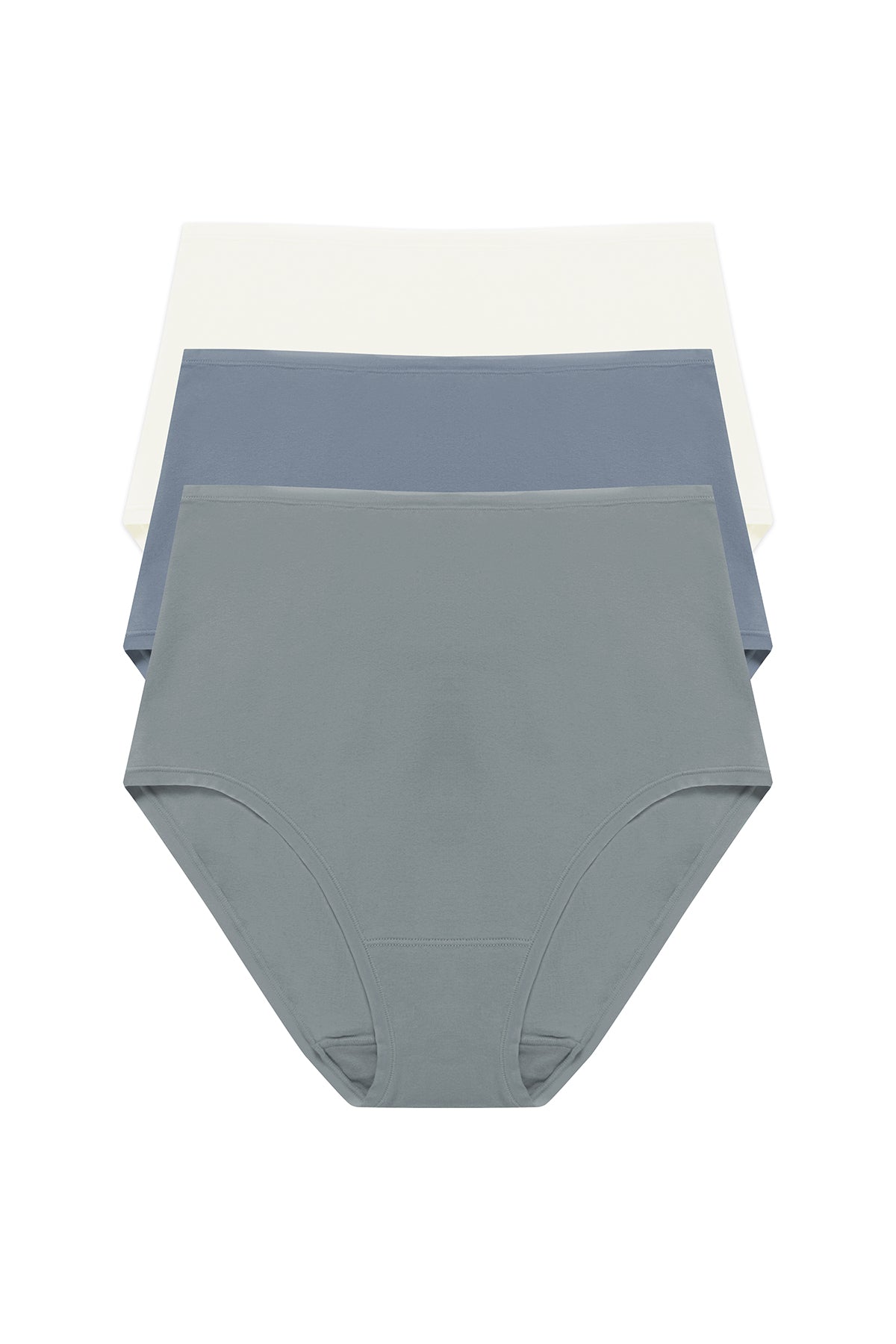 Bliss Bare Cotton High Waist Brief 3-Pack - Seaglass/Country Blue/Ivory