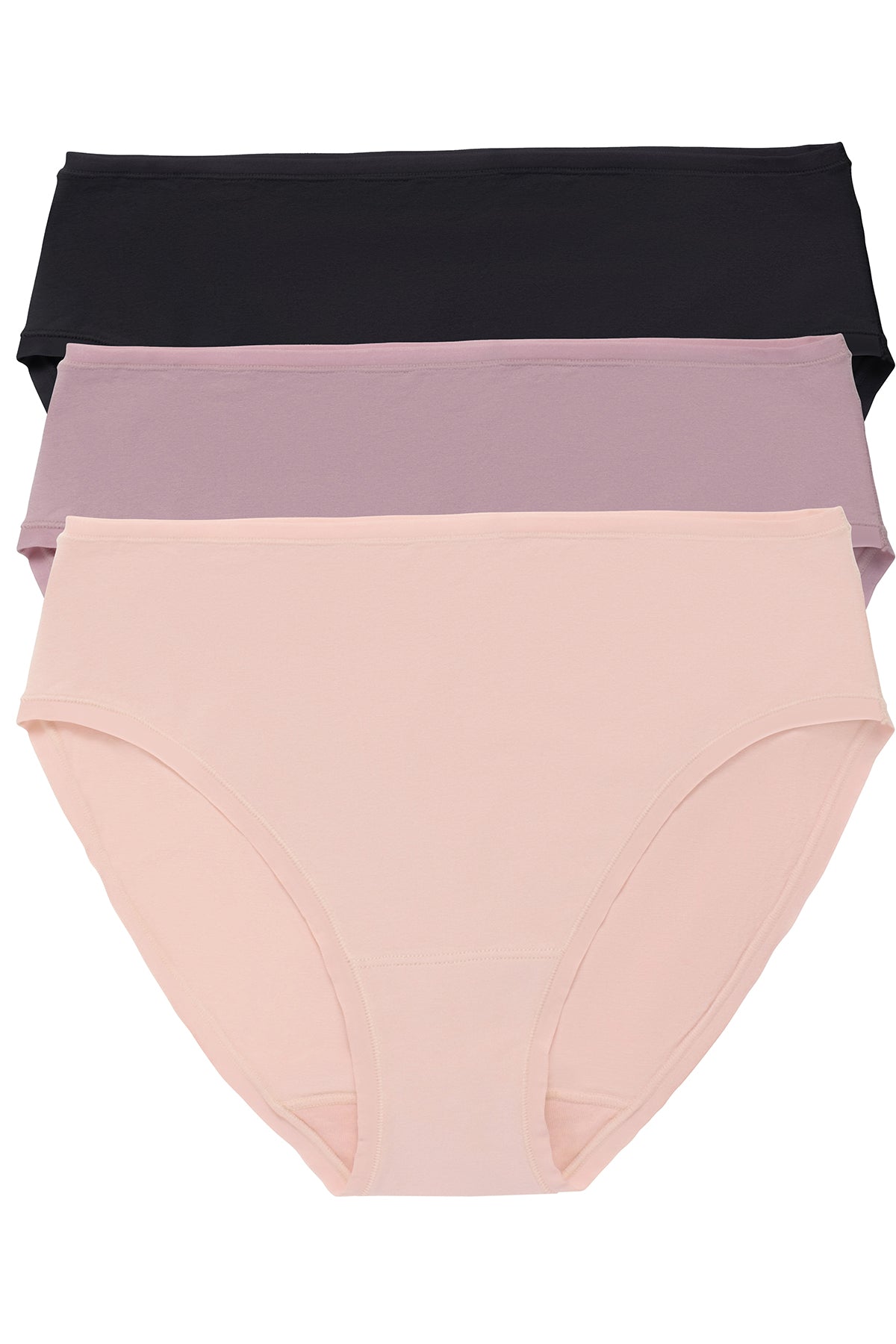 Bliss Bare Cotton Hipster 3-Pack - Potpourri/Rose Mist/Black