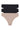 Bliss Bare Cotton Thong 3-Pack - Black/Black/Café