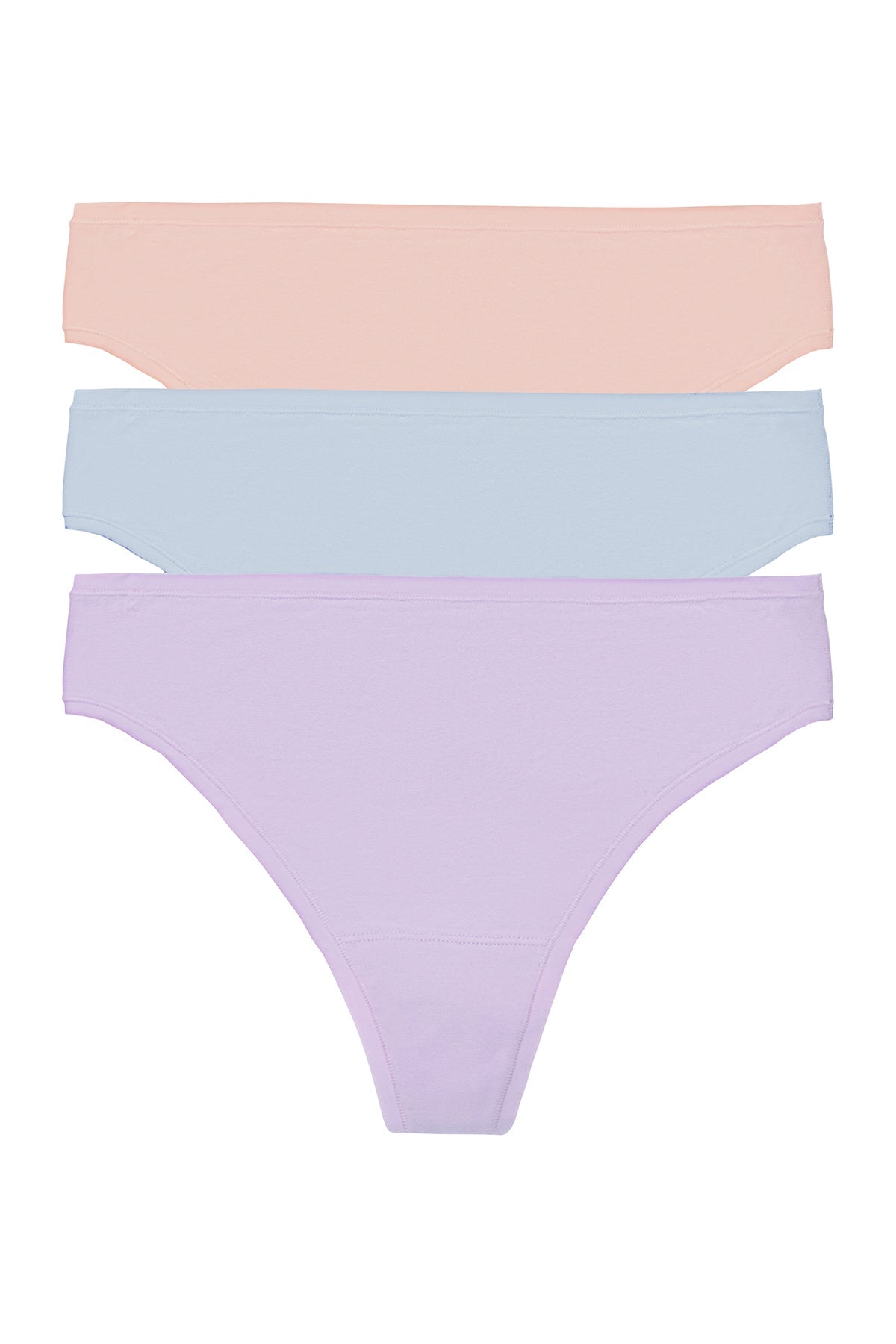 Bliss Bare Cotton Thong 3-Pack - Lilac Dream/Glacier Blue/Potpourri