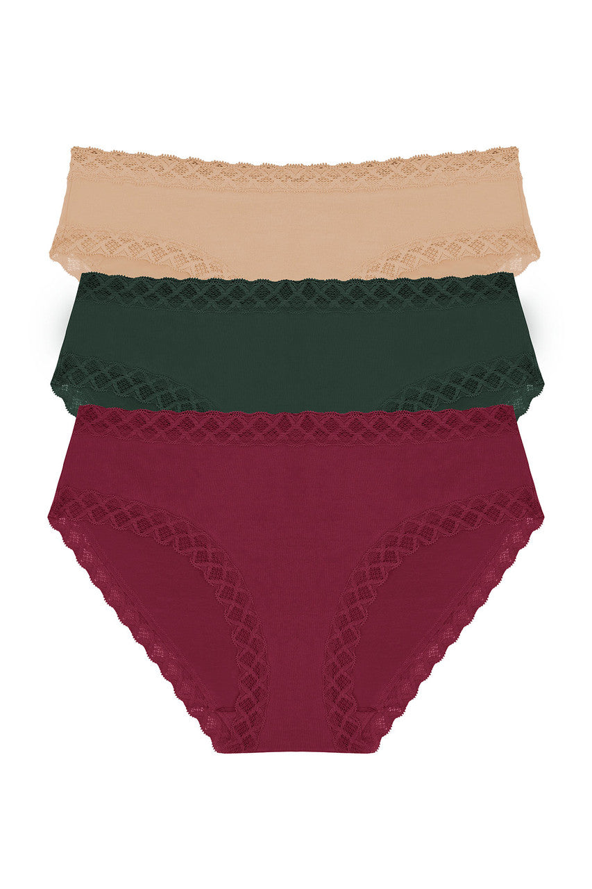 Bliss Girl Brief 3-Pack - Dk Cherry/Dk Forest/Café