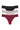 Bliss Perfection One-Size Thong 3-Pack - Dk Cherry/Vapor Stripe Print/Black