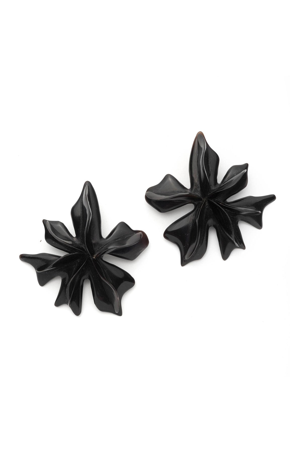 Buffalo Horn Statement Floral Earrings