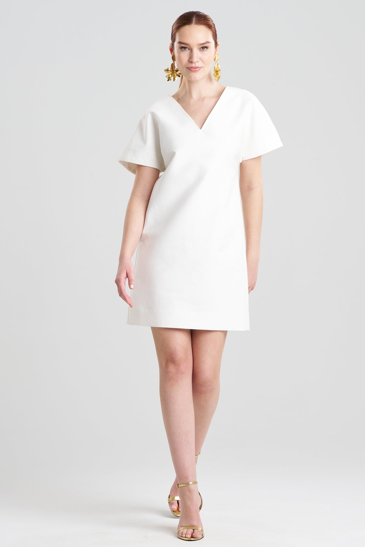 Canvas Cotton Short Sleeve Sheath Dress