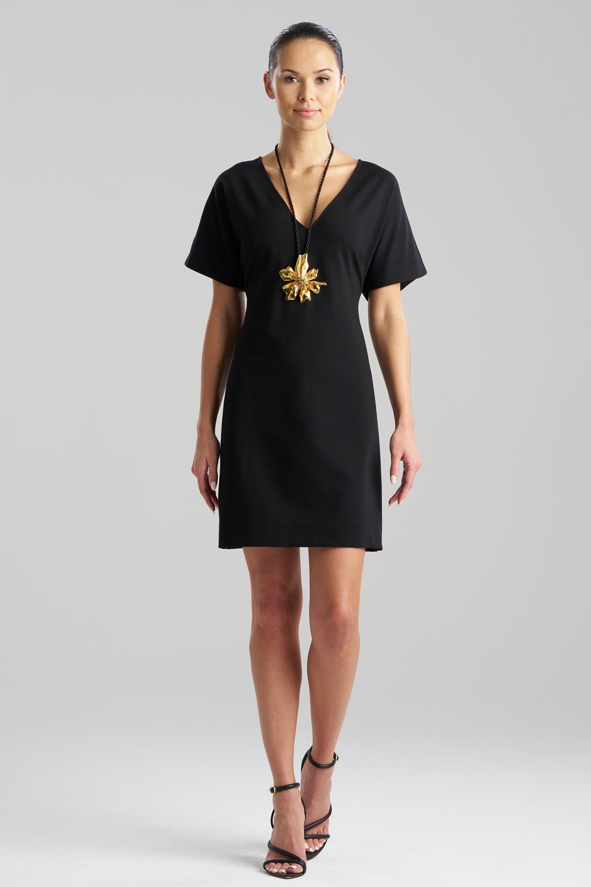Compact Knit Short Sleeve Sheath Dress