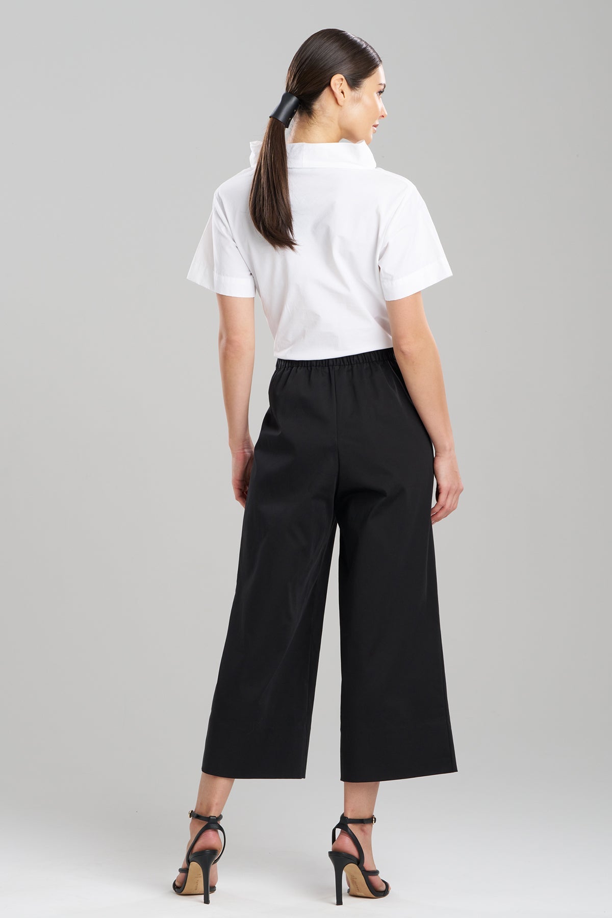 Cotton Chino Pull On Cropped Pants