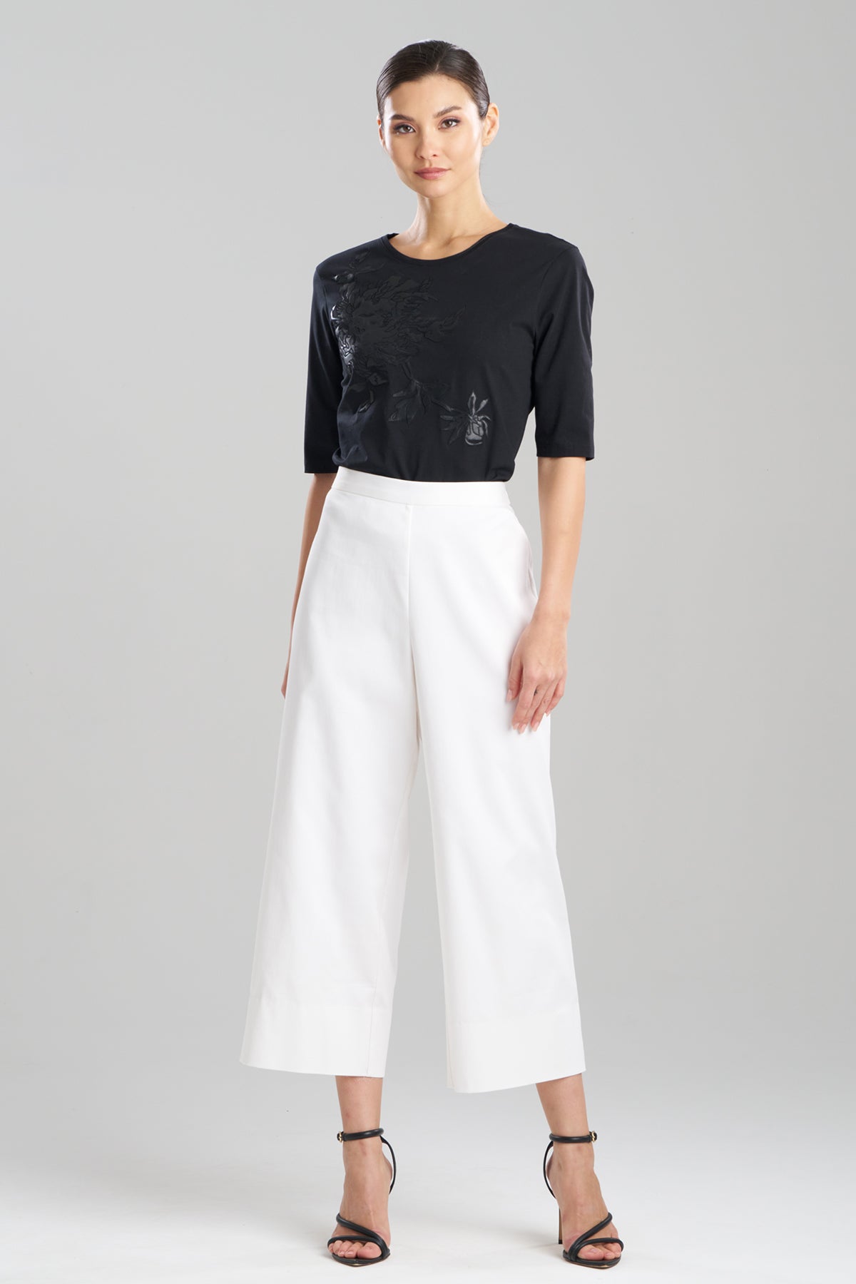 Cotton Chino Pull On Cropped Pants
