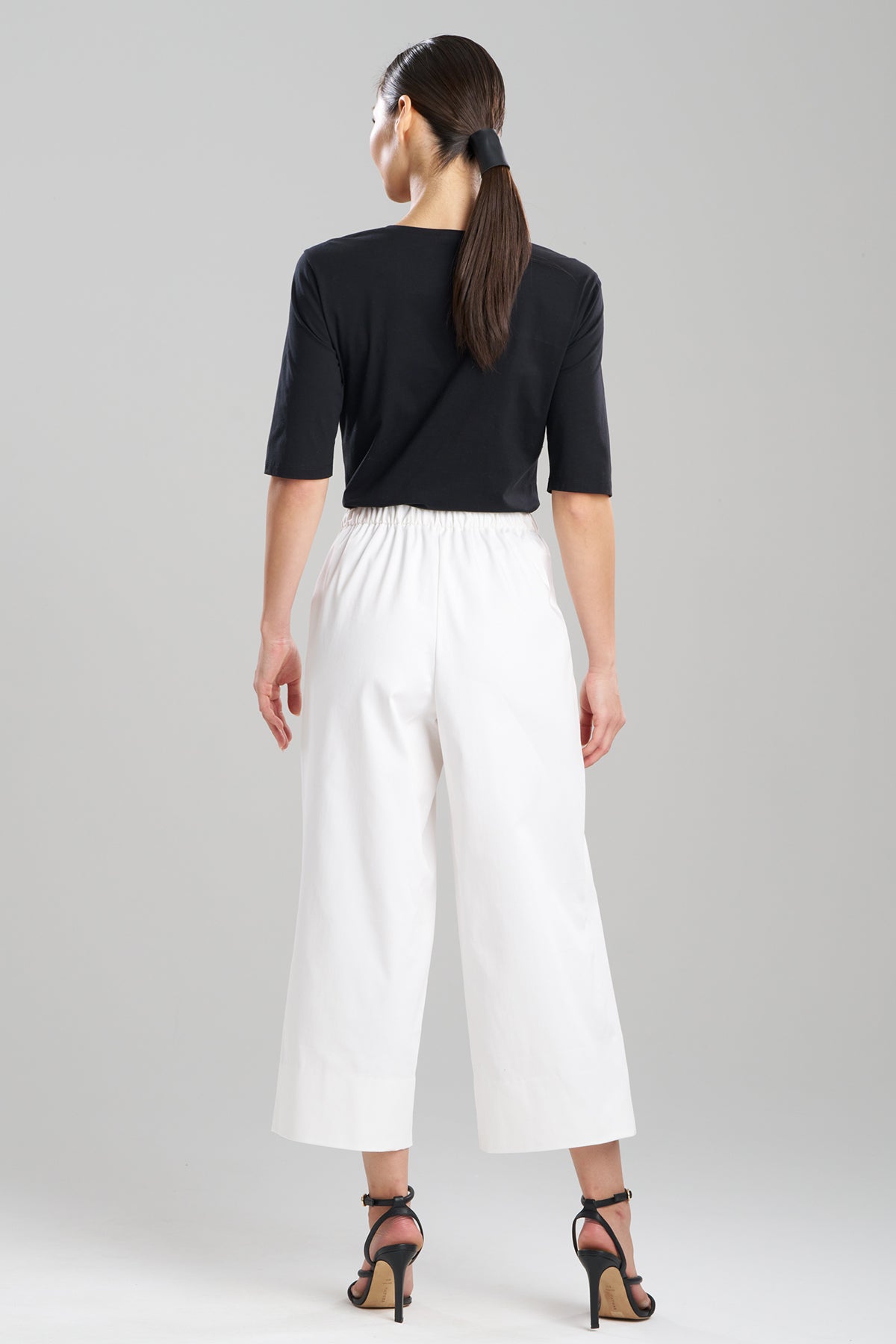 Cotton Chino Pull On Cropped Pants