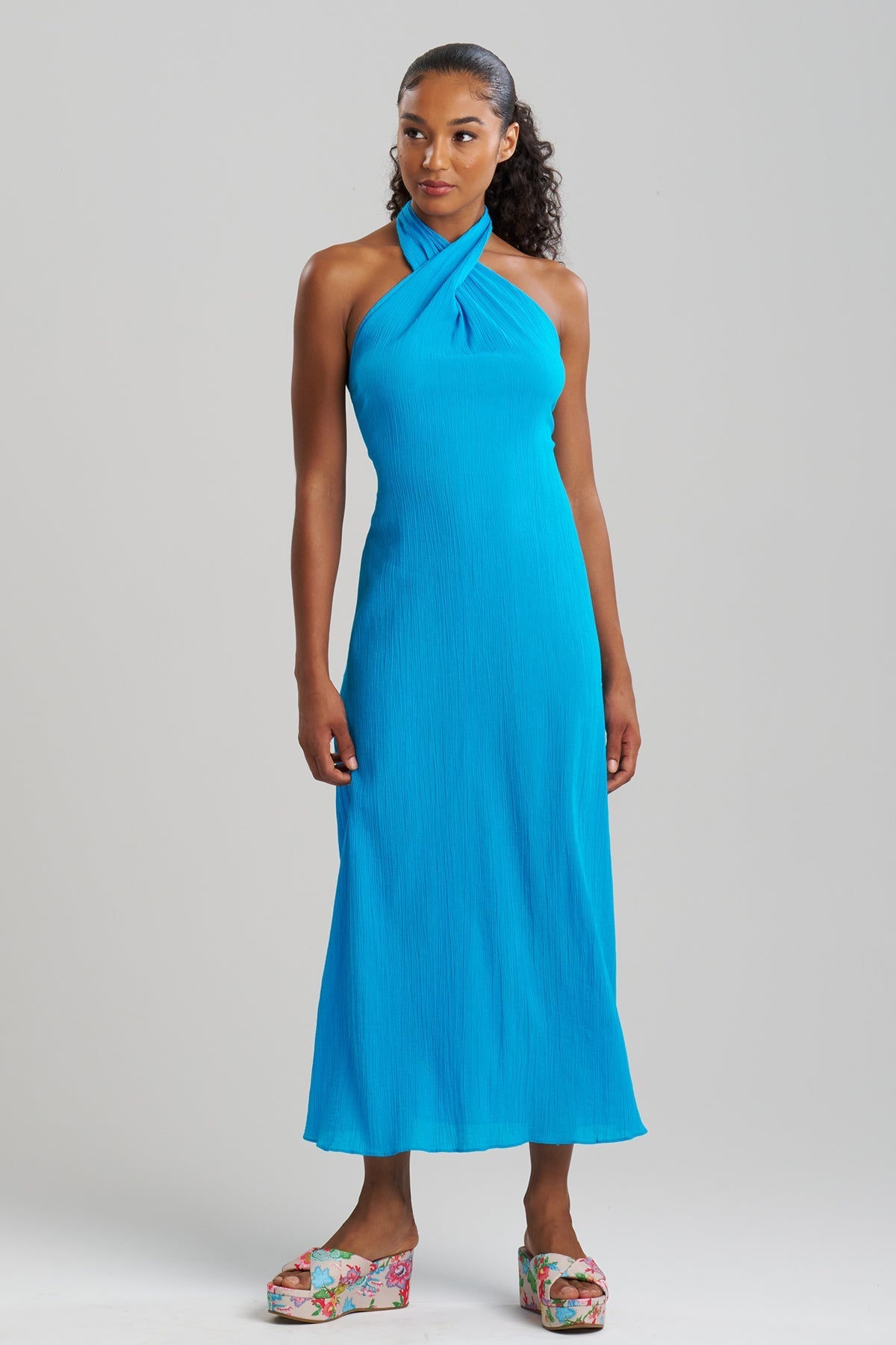 Cotton Gauze Maxi Halter Dress