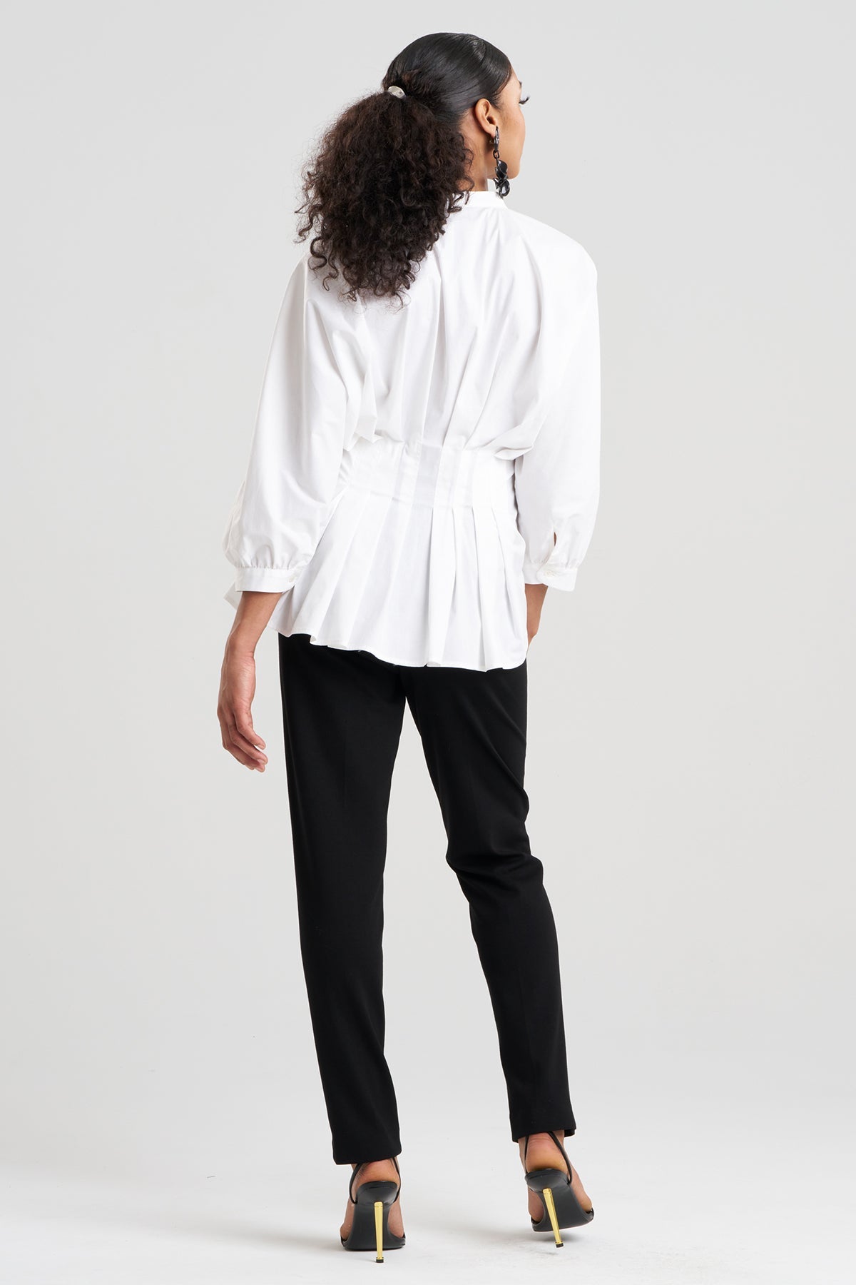 Cotton Poplin Pleated Shirt