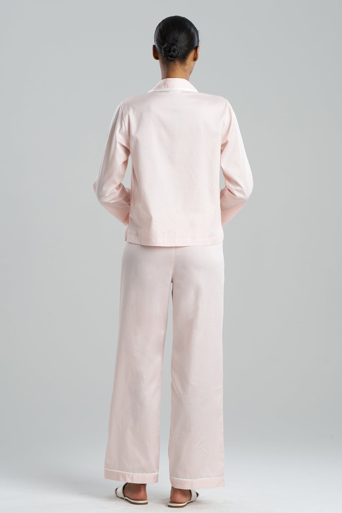 Cotton Sateen Embroidered Essentials Notch PJ