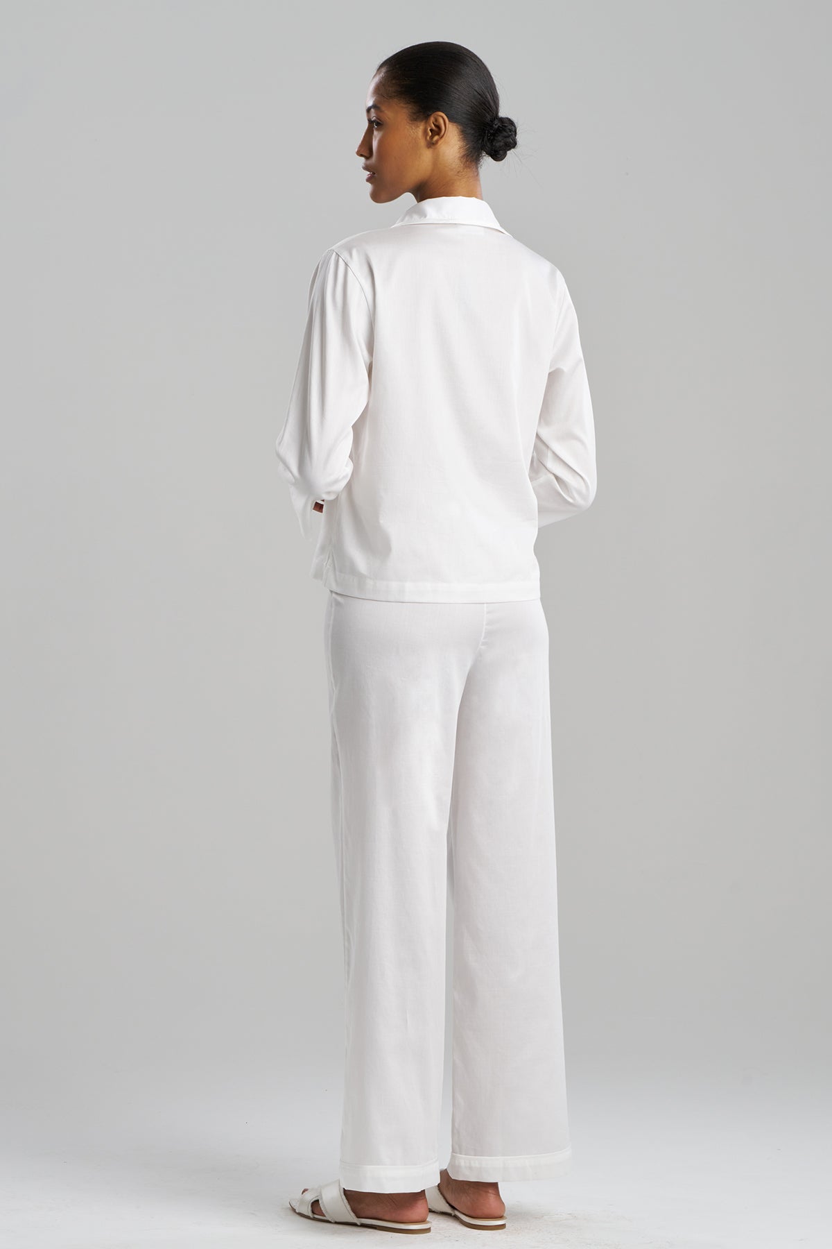 Cotton Sateen Embroidered Essentials Notch PJ