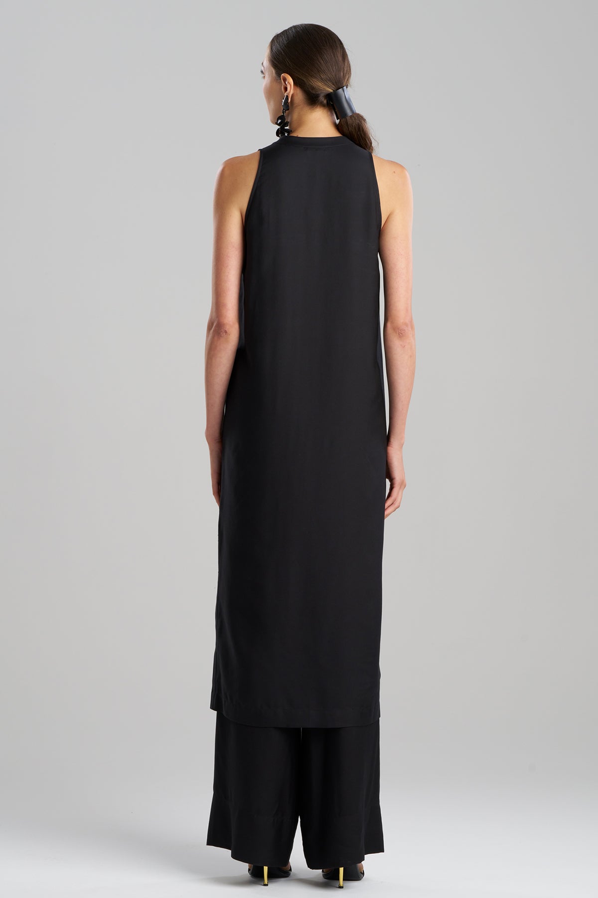 Cotton Silk Twill Sleeveless Tunic