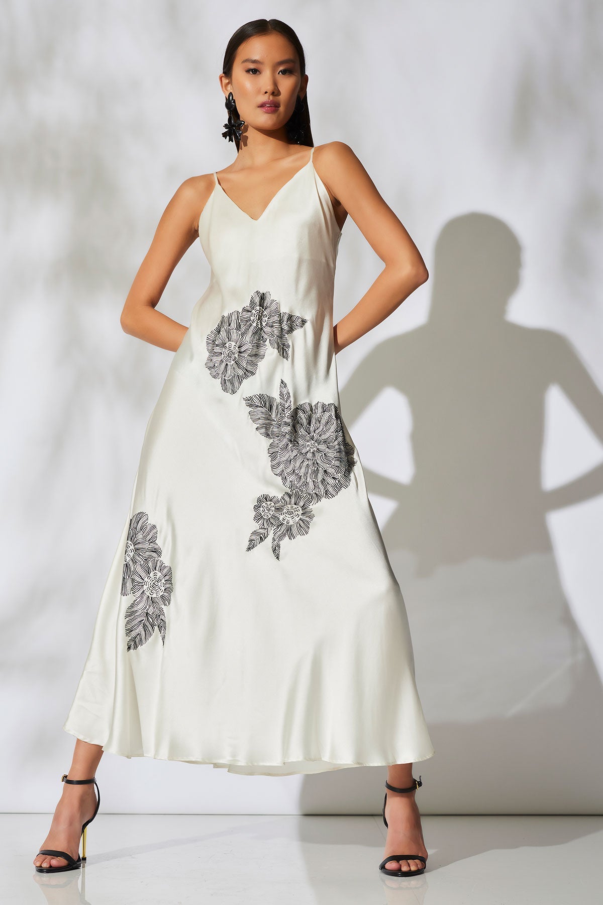 Couture Miyoshi Embroidered Silk Gown