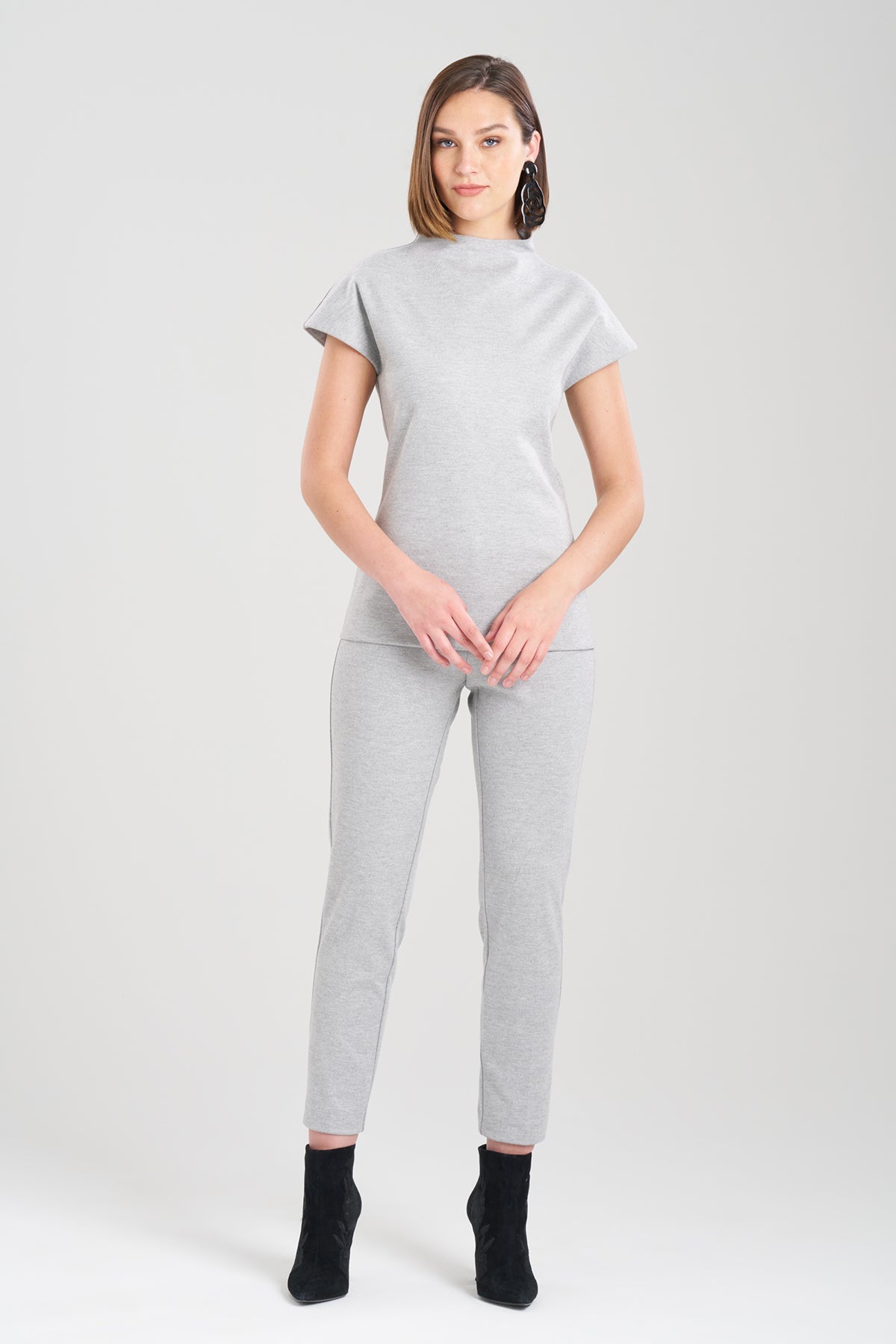 Double Jersey Funnel Neck Top