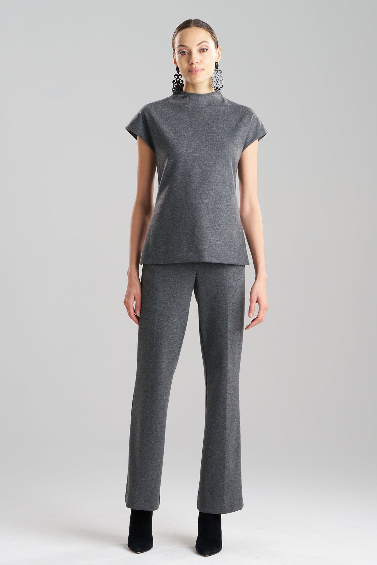 Double Jersey Funnel Neck Top