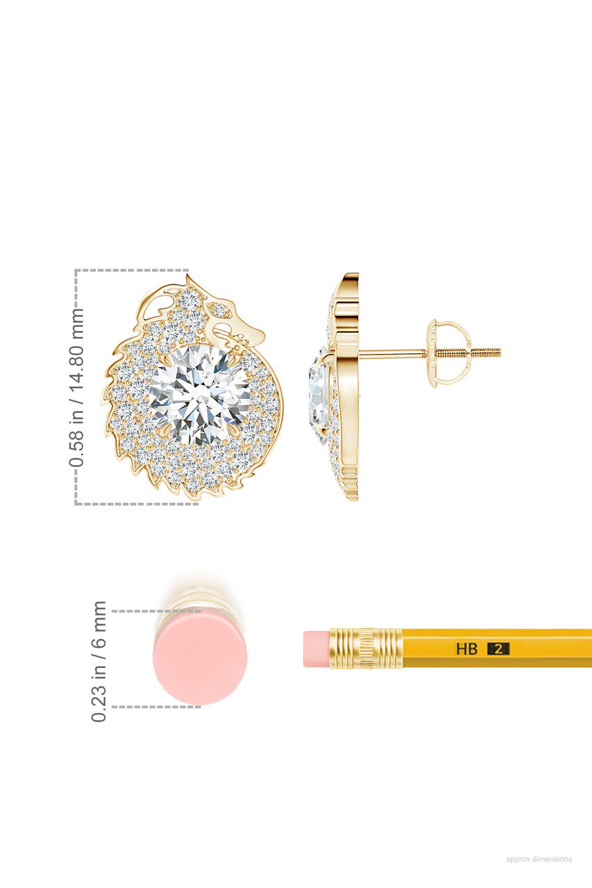 Dragon Lab-Grown 14K Gold Round Diamond Earrings