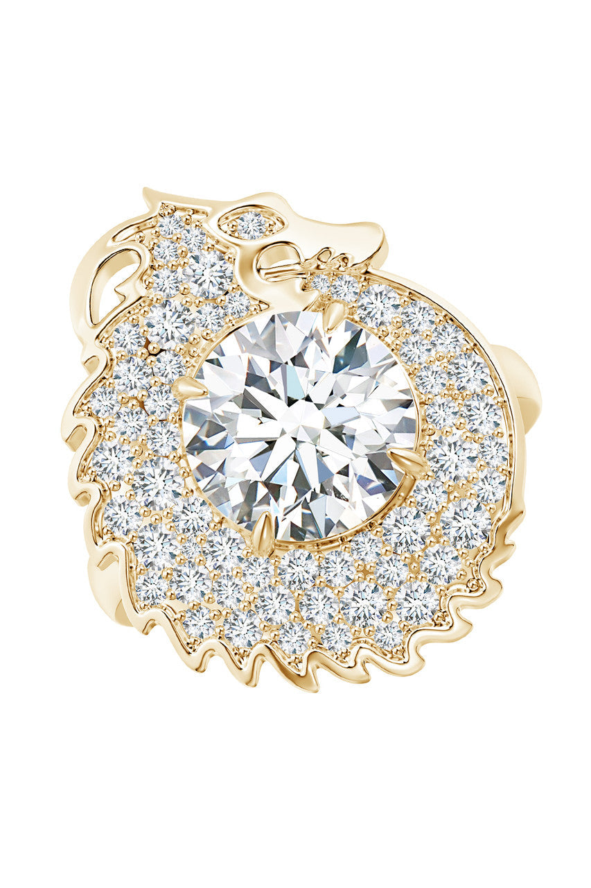 Dragon Lab-Grown 14K Gold Round Diamond Ring