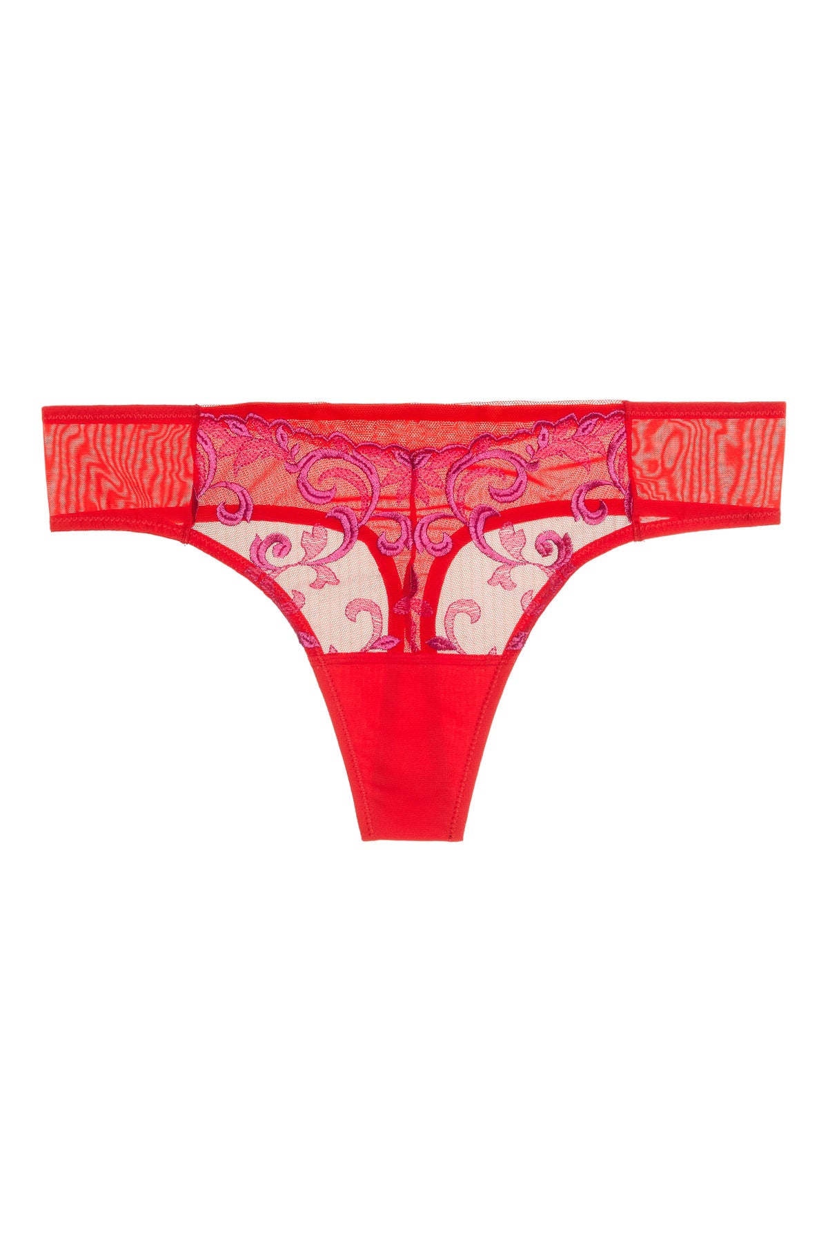 Embellished Thong - Neon Red/Raspberry Glaze