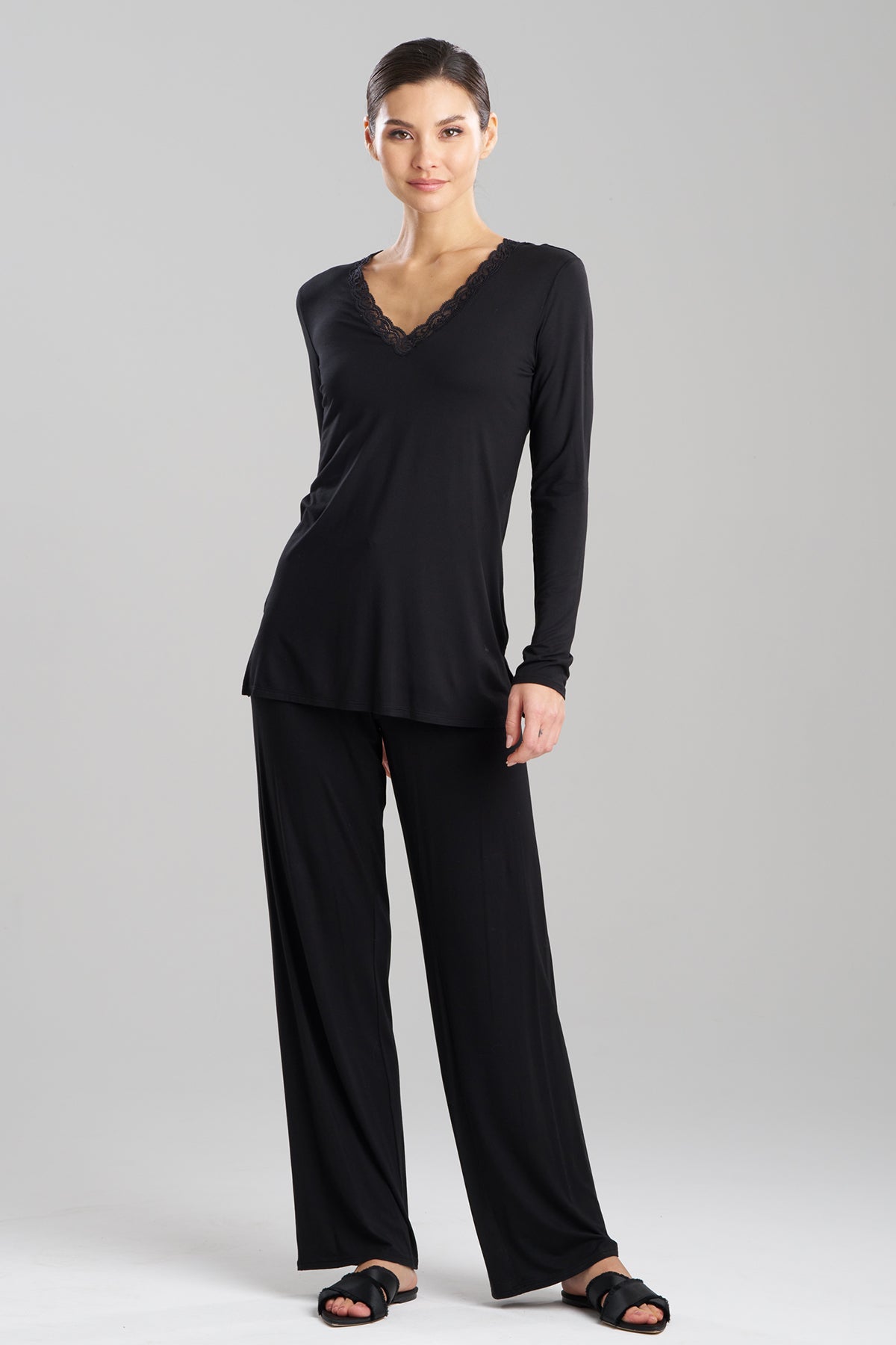 Feathers Essentials Lenzing™ Ecovero™ Viscose Long Sleeve Lace PJ